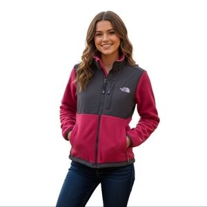 The North Face Hot Pink Gray Denali Fleece Full Zip Jacket Size M